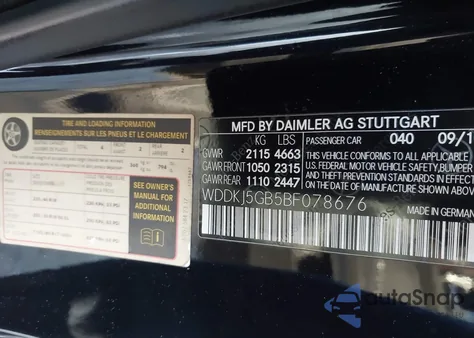 2011 Mercedes-Benz E 350 from USA, damaged, VIN WDDKJ5GB5BF078676